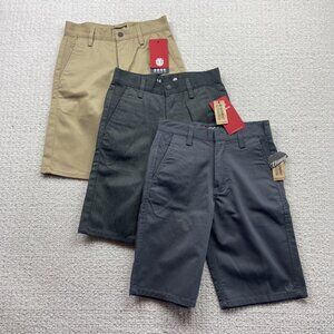 Lot x3 Element Boys Chino Shorts Youth sz 24 NWT* Skater Surfer Beige / Grey